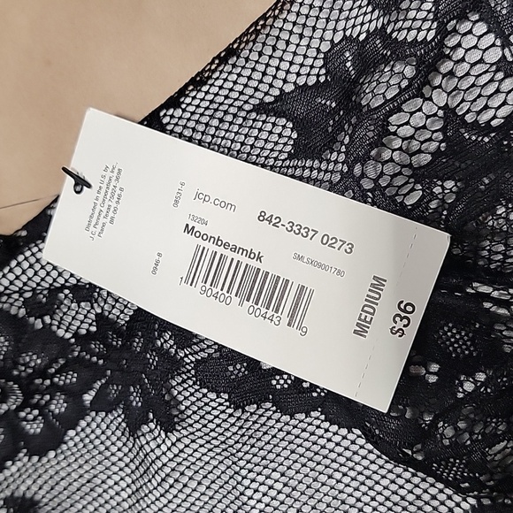 a.n.a. Size M Black Lace with Fringe Over Gray Sleeveless Tank Top, NEW with Tag - Picture 13 of 13